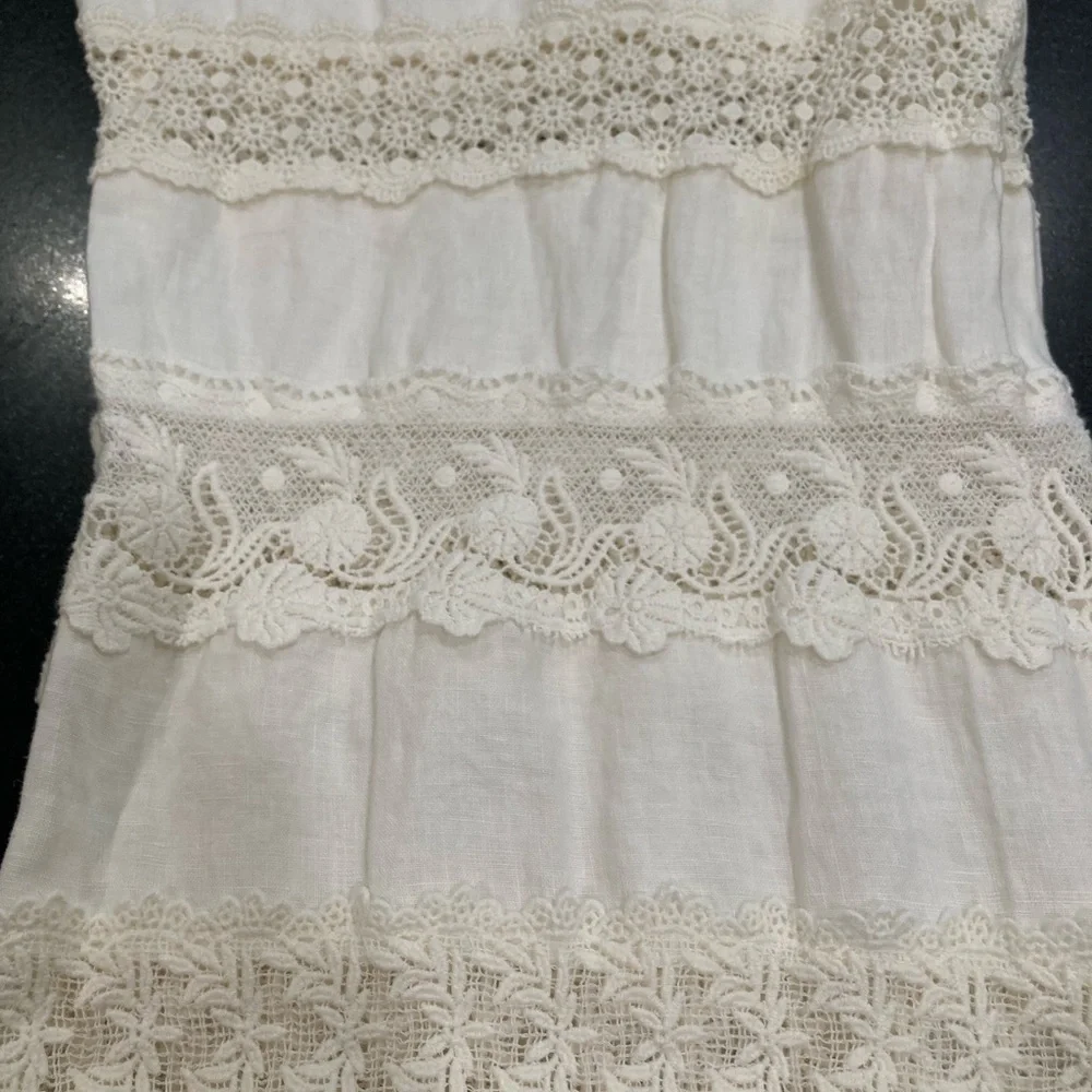 Johnny Was Ivory Lace & Crochet Trimmed Women's Pants - Picture 13 of 15